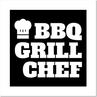 BBQ Grill Chef Funny Barbecue Cook Hat Posters and Art